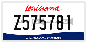 Z575781  license plate in LA