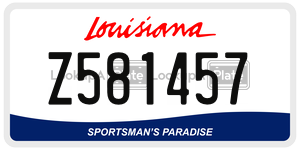 Z581457 license plate in Louisiana