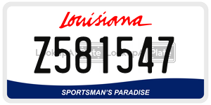 Z581547 license plate in Louisiana