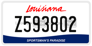 Z593802  license plate in LA