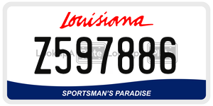 Z597886  license plate in LA