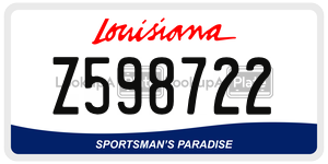 Z598722  license plate in LA