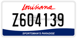 Z604139  license plate in LA