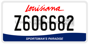 Z606682  license plate in LA