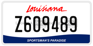 Z609489  license plate in LA