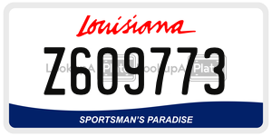 Z609773  license plate in LA