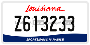 Z613233  license plate in LA