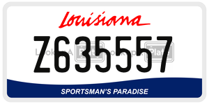 Z635557  license plate in LA