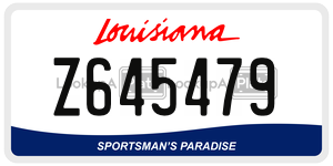 Z645479 license plate in Louisiana