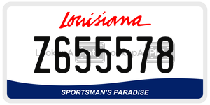 Z655578  license plate in LA
