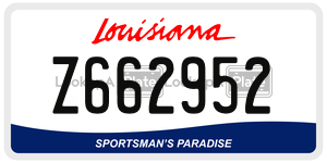 Z662952  license plate in LA
