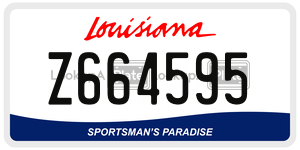 Z664595 license plate in Louisiana