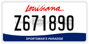 Z671890 license plate in Louisiana