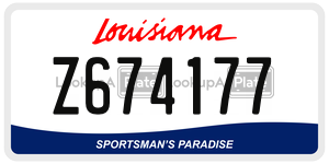 Z674177 license plate in Louisiana