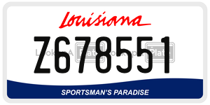 Z678551  license plate in LA