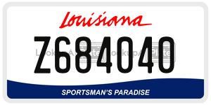 Z684040 license plate in Louisiana