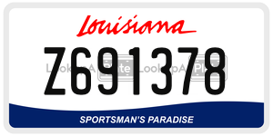 Z691378  license plate in LA