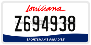 Z694938  license plate in LA