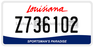 Z736102  license plate in LA