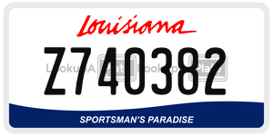 Z740382 license plate in Louisiana