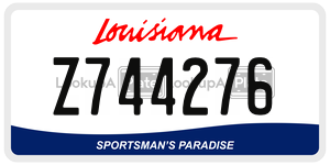 Z744276  license plate in LA