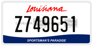 Z749651  license plate in LA