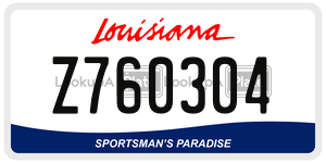 Z760304 license plate in Louisiana