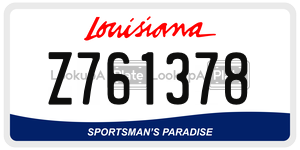 Z761378  license plate in LA