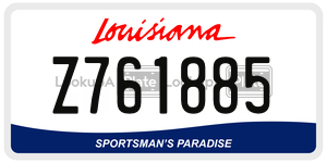Z761885  license plate in LA
