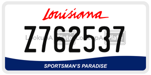 Z762537  license plate in LA