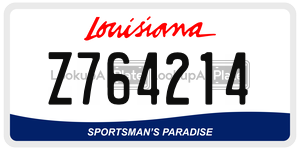 Z764214  license plate in LA