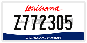 Z772305 license plate in Louisiana