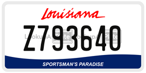 Z793640  license plate in LA