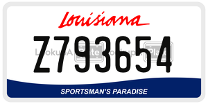 Z793654  license plate in LA