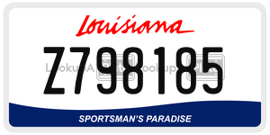 Z798185  license plate in LA