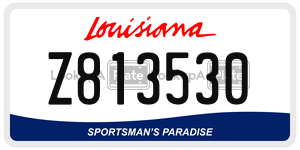 Z813530  license plate in LA