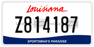 Z814187  license plate in LA