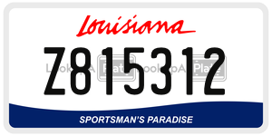Z815312  license plate in LA
