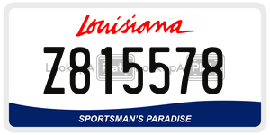 Z815578  license plate in LA