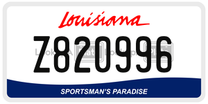 Z820996  license plate in LA