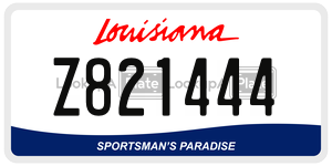 Z821444  license plate in LA