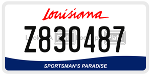 Z830487  license plate in LA