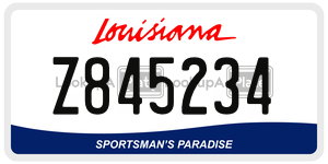 Z845234  license plate in LA