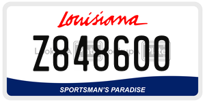 Z848600  license plate in LA