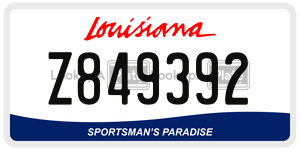 Z849392  license plate in LA