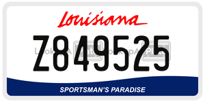 Z849525  license plate in LA