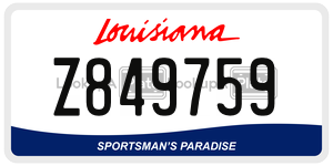 Z849759  license plate in LA