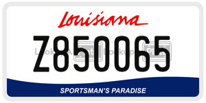 Z850065  license plate in LA