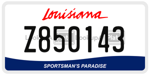 Z850143  license plate in LA