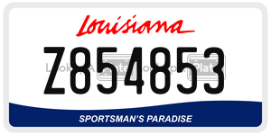 Z854853  license plate in LA